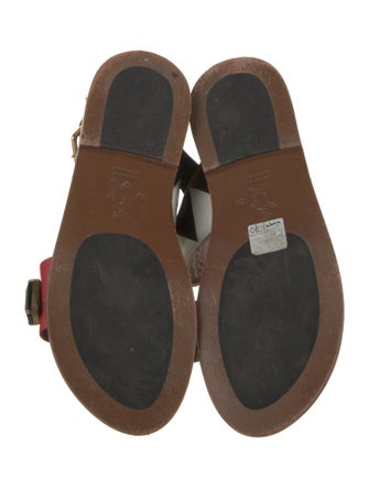 Marni Leather Colorblock Pattern Slingback Sandals