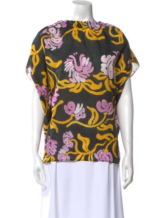 Marni Printed Bateau Neckline Blouse