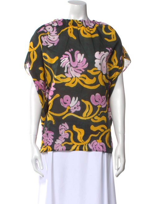 Marni Printed Bateau Neckline Blouse