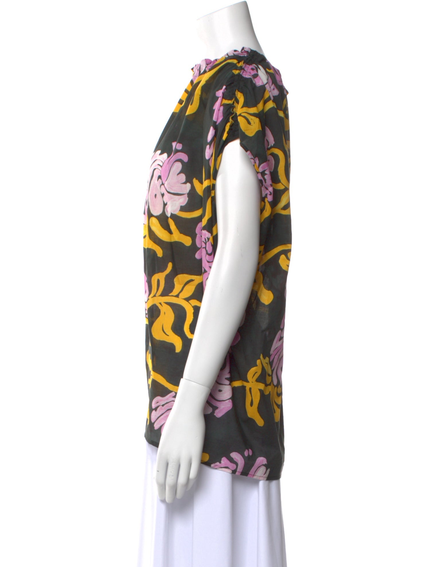 Marni Printed Bateau Neckline Blouse