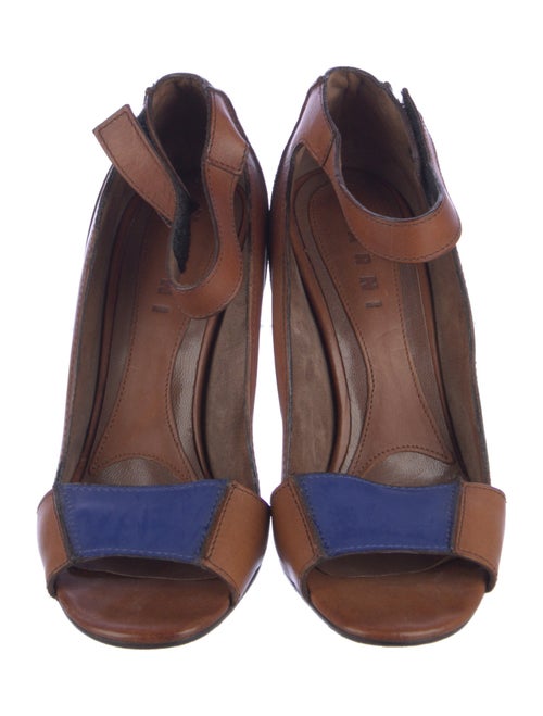 Marni Leather Colorblock Pattern Sandals