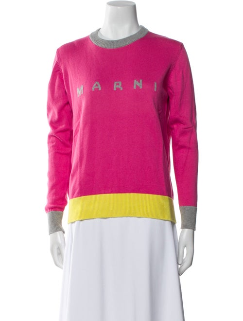 Marni Colorblock Pattern Crew Neck Sweater