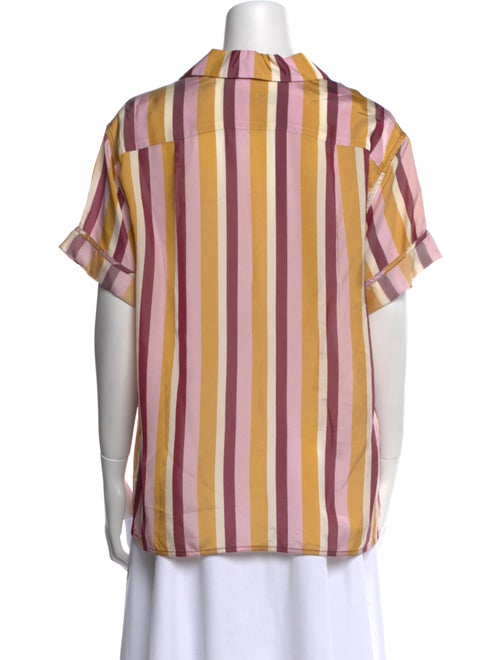 Marni Striped Short Sleeve Button-Up Top
