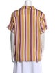 Marni Striped Short Sleeve Button-Up Top