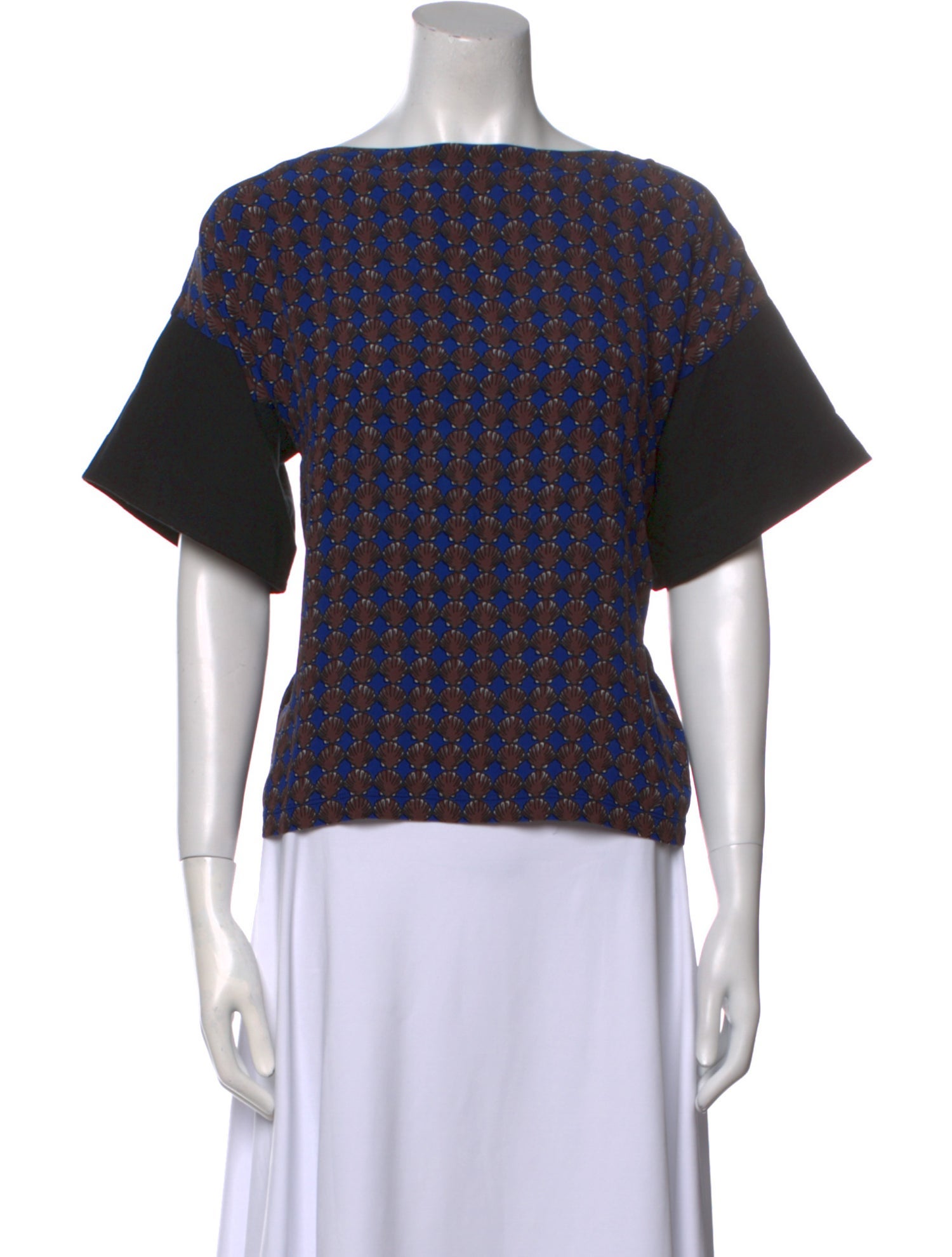 Marni Printed Bateau Neckline Top