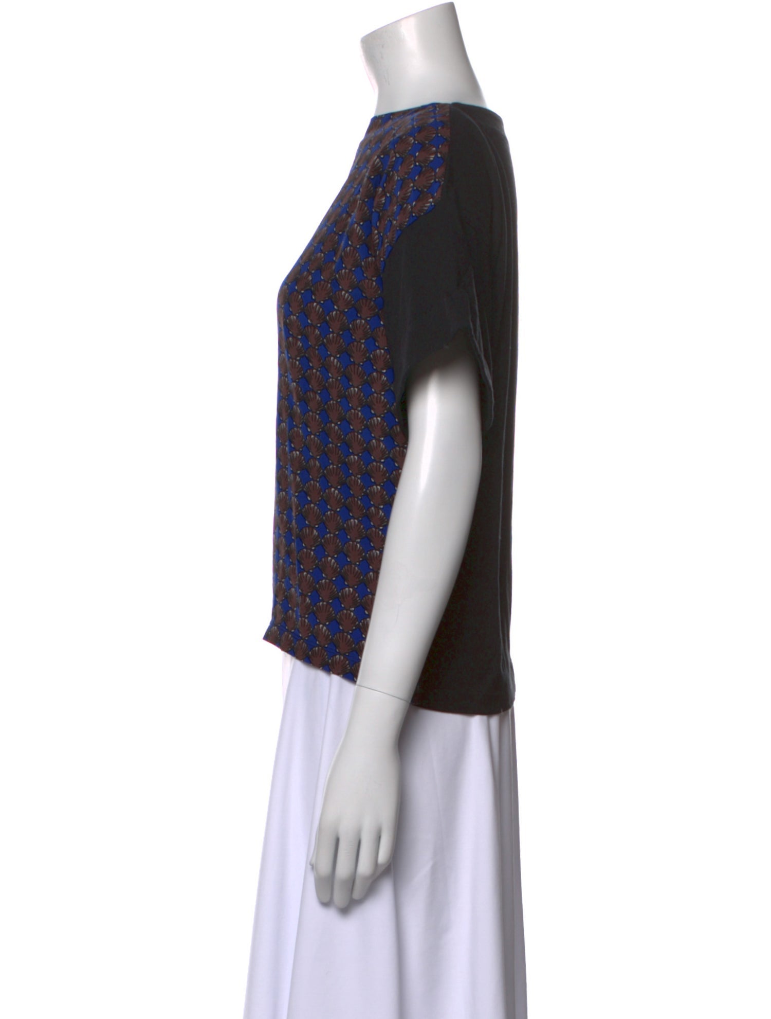 Marni Printed Bateau Neckline Top