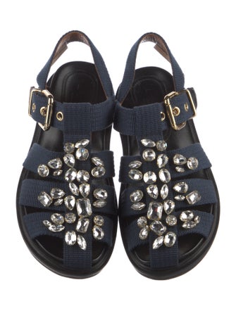 Marni Crystal Embellishments Slingback Flats