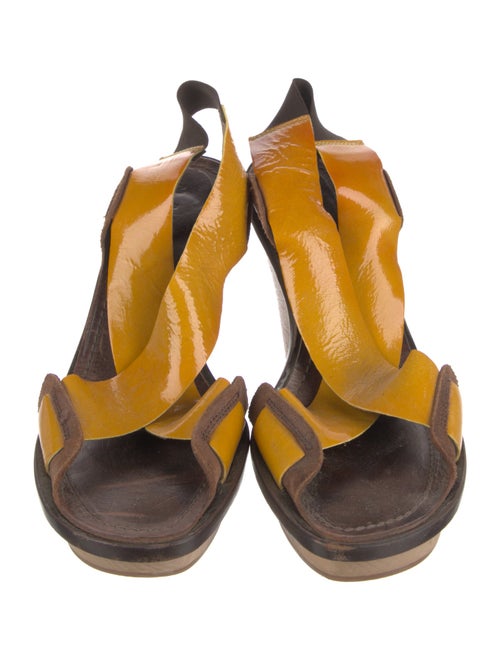 Marni Leather Animal Print Slingback Sandals