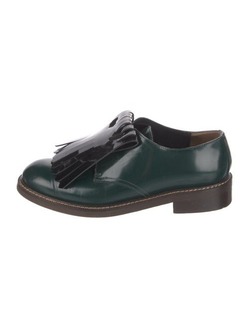 Marni Patent Leather Fringe Trim Accent Oxfords