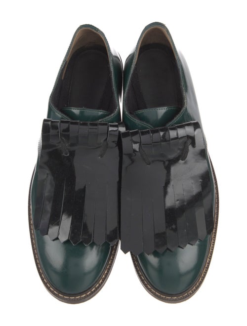 Marni Patent Leather Fringe Trim Accent Oxfords
