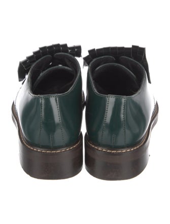 Marni Patent Leather Fringe Trim Accent Oxfords