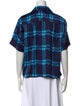 Marni Plaid Print Short Sleeve Button-Up Top
