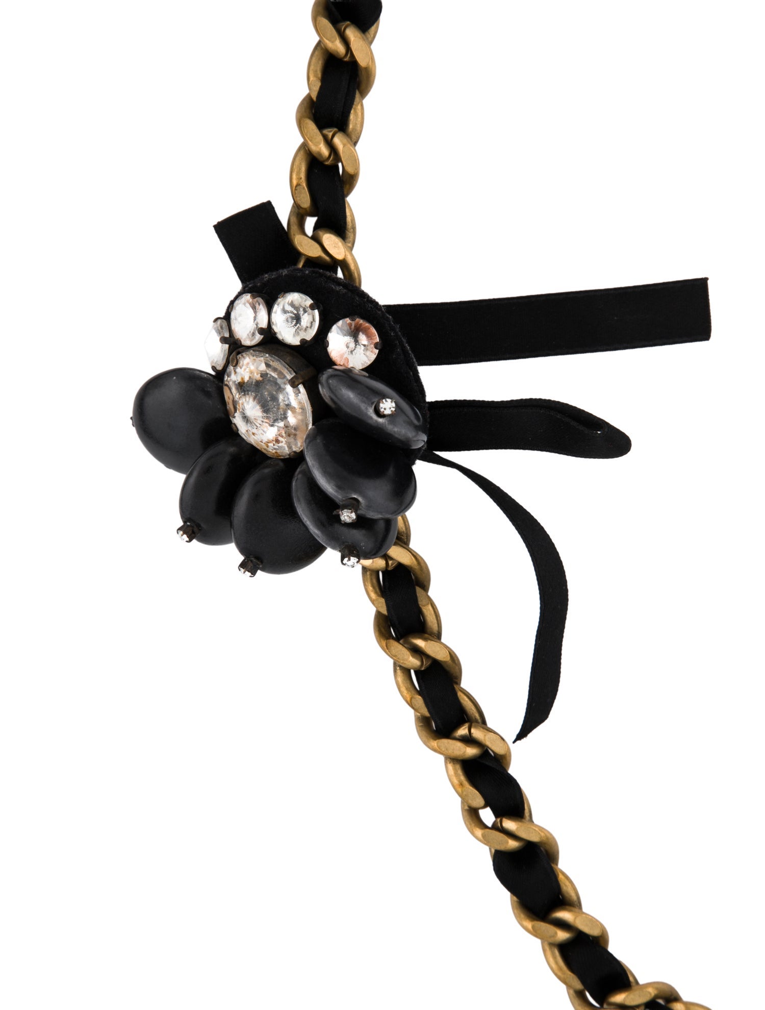 Marni Crystal,Resin & Ribbon Collar Necklace