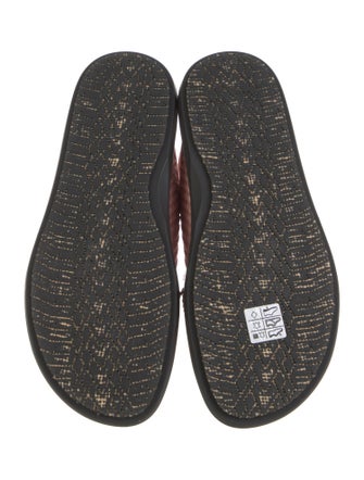 Marni Straw Leather Trim Embellishment Slingback Sandals