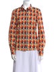 Marni Printed Long Sleeve Button-Up Top