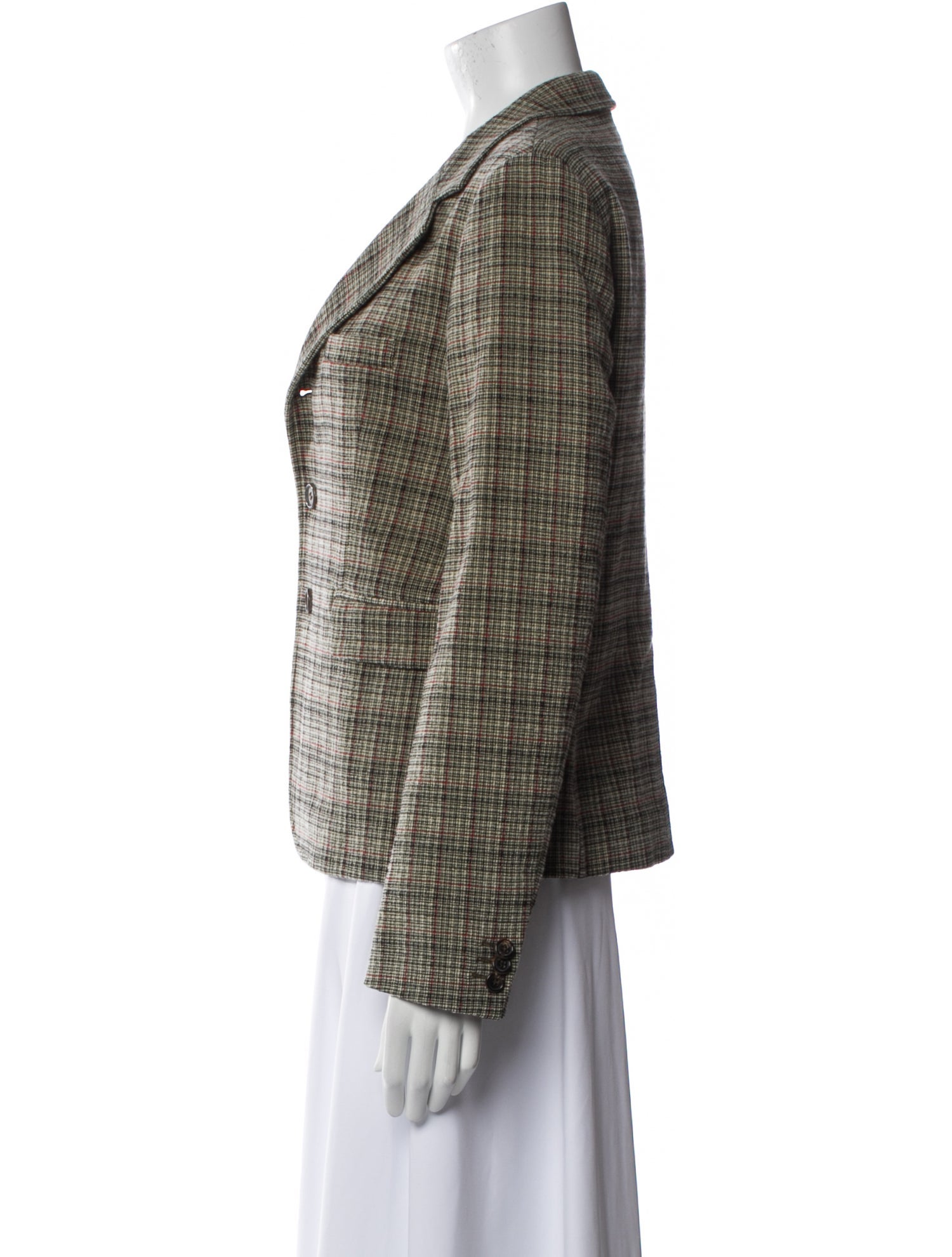 Marni Wool Plaid Print Blazer