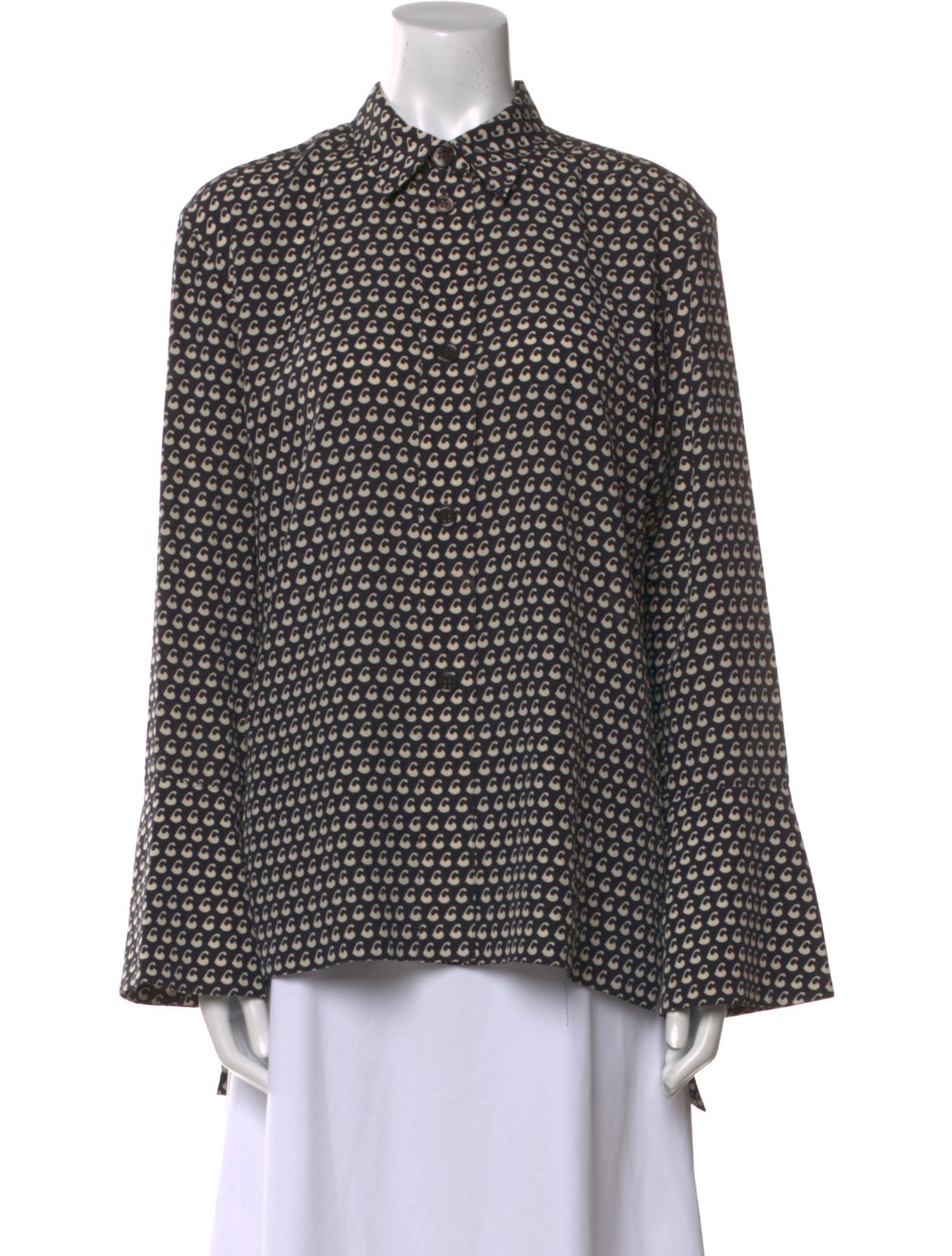 Marni Silk Printed Button-Up Top