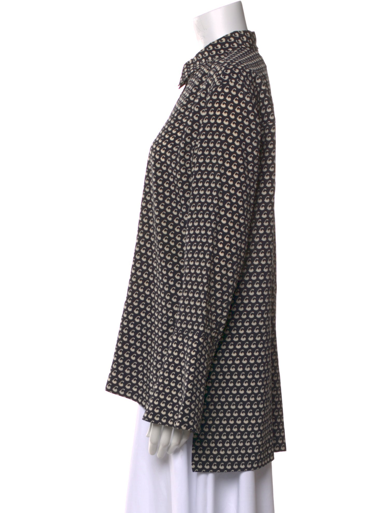 Marni Silk Printed Button-Up Top