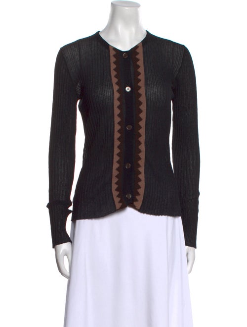 Marni Crew Neck Long Sleeve Button-Up Top