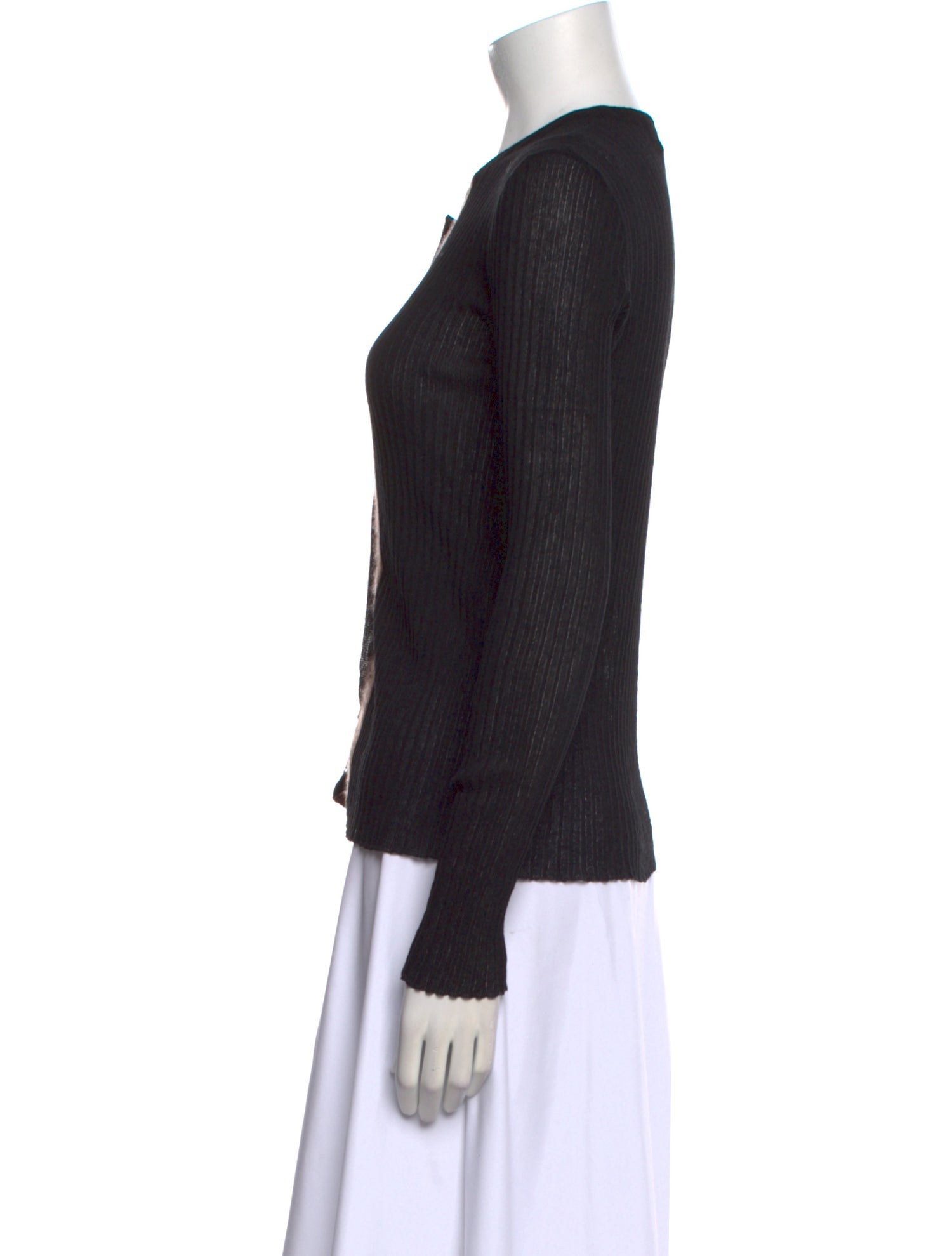 Marni Crew Neck Long Sleeve Button-Up Top