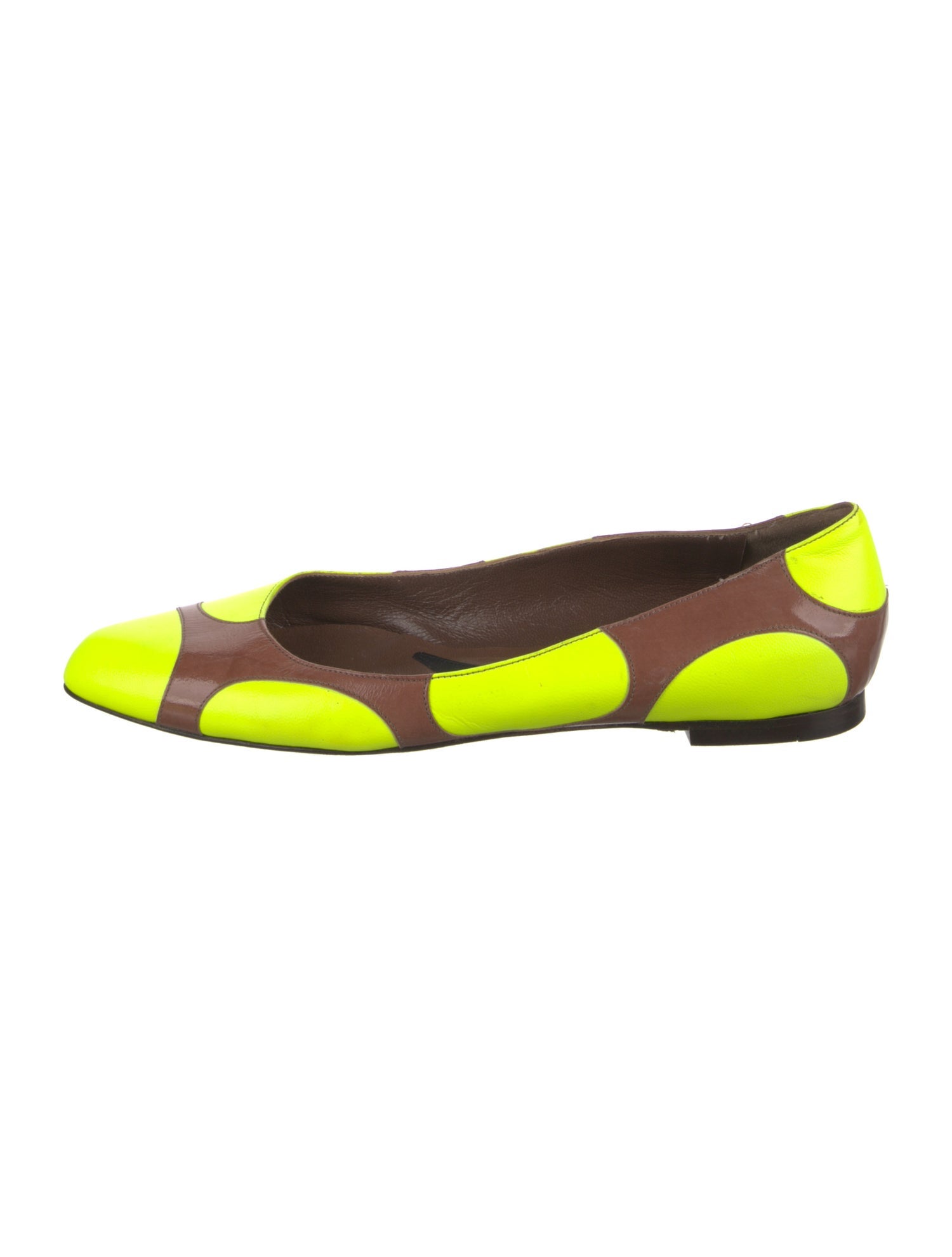 Marni Leather Colorblock Pattern Flats