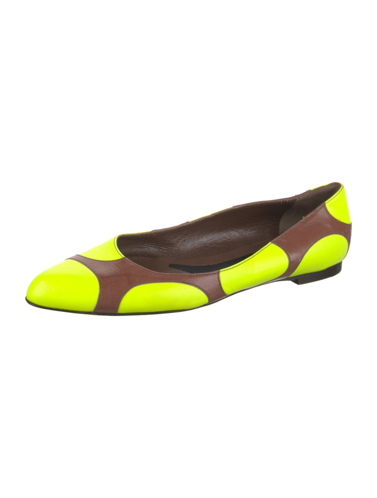 Marni Leather Colorblock Pattern Flats
