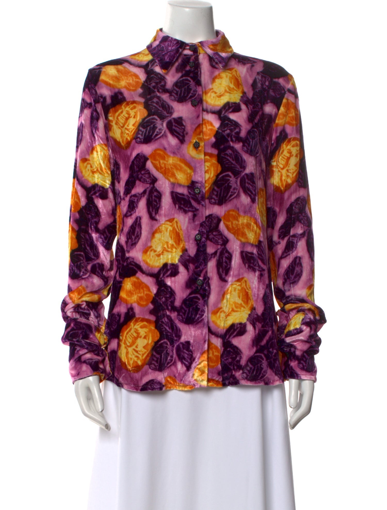 Marni Floral Print Mock Neck Blouse