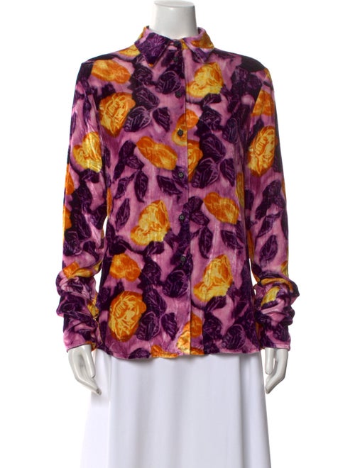 Marni Floral Print Mock Neck Blouse