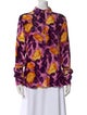 Marni Floral Print Mock Neck Blouse
