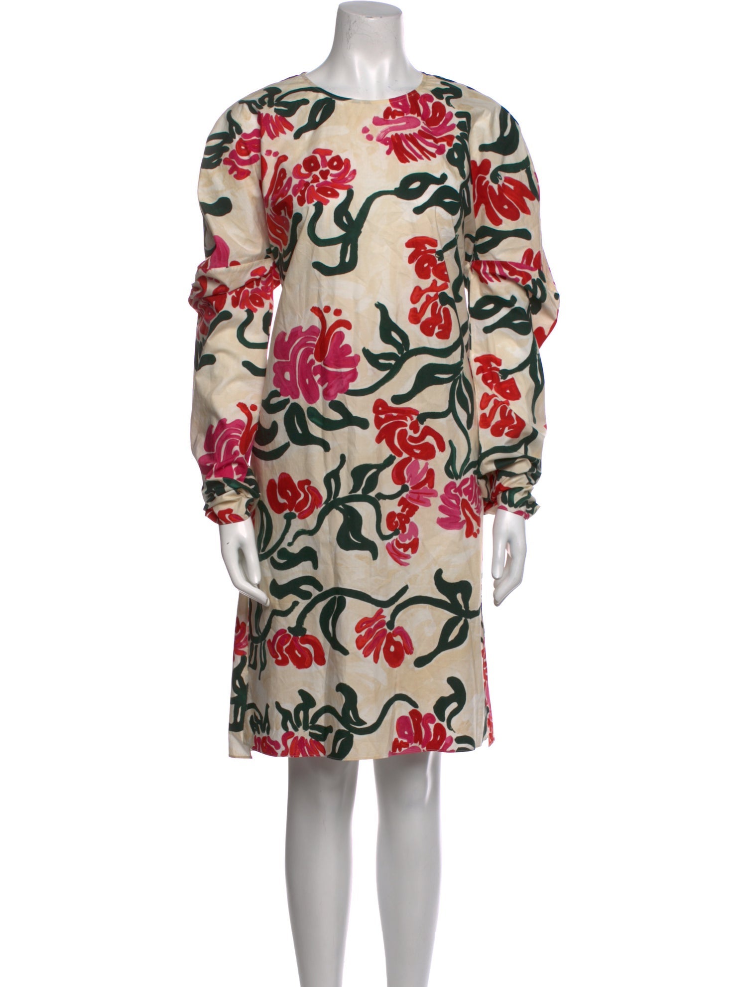 Marni Floral Print Midi Length Dress