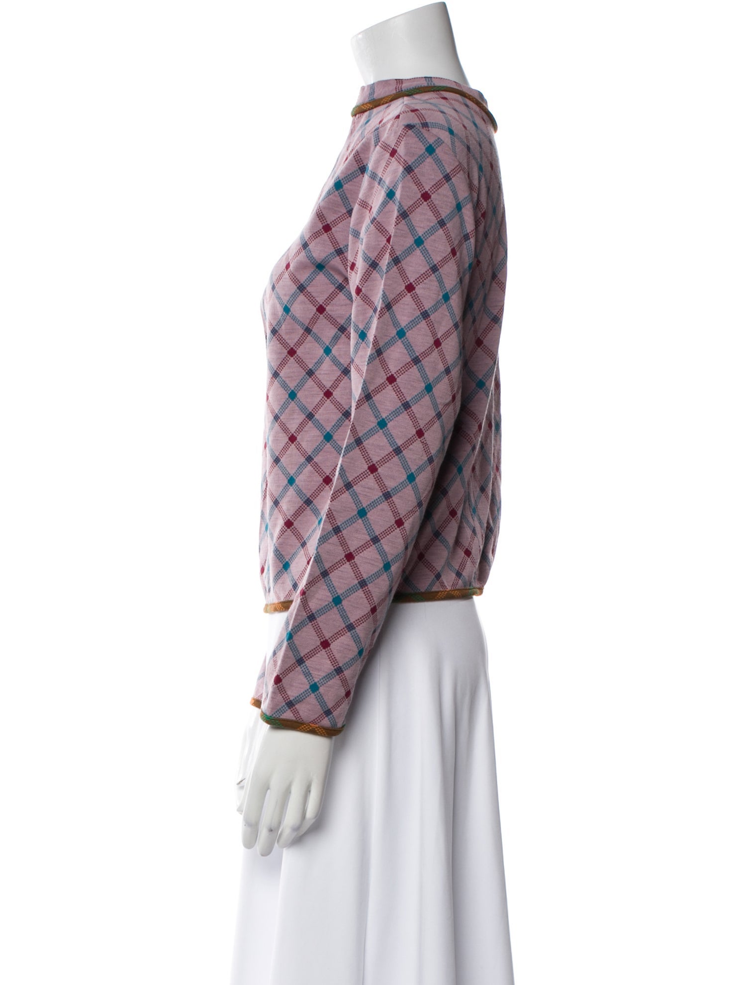 Marni Plaid Print Mock Neck Sweatshirt