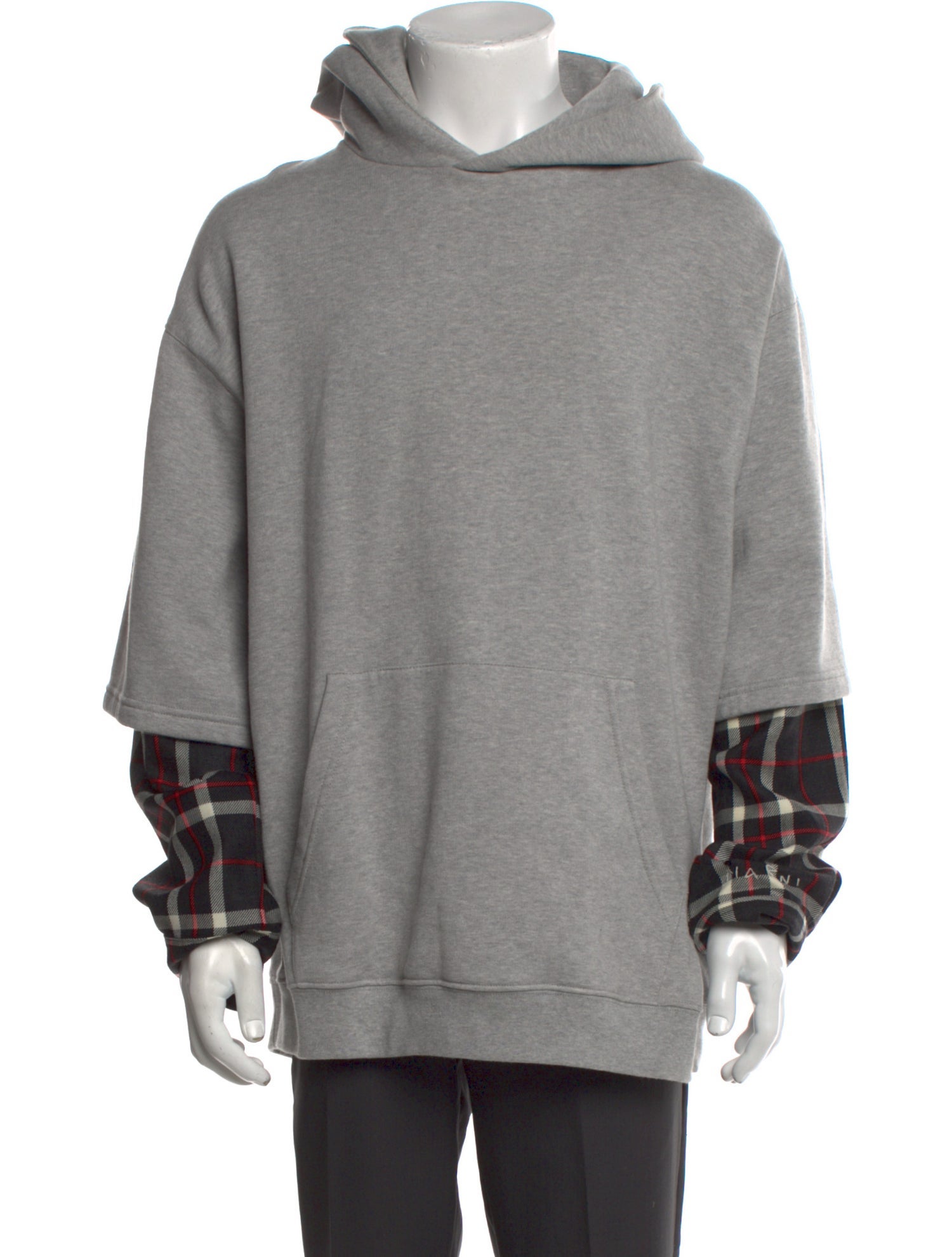 Marni Plaid Print Crew Neck Hoodie w/ Tags