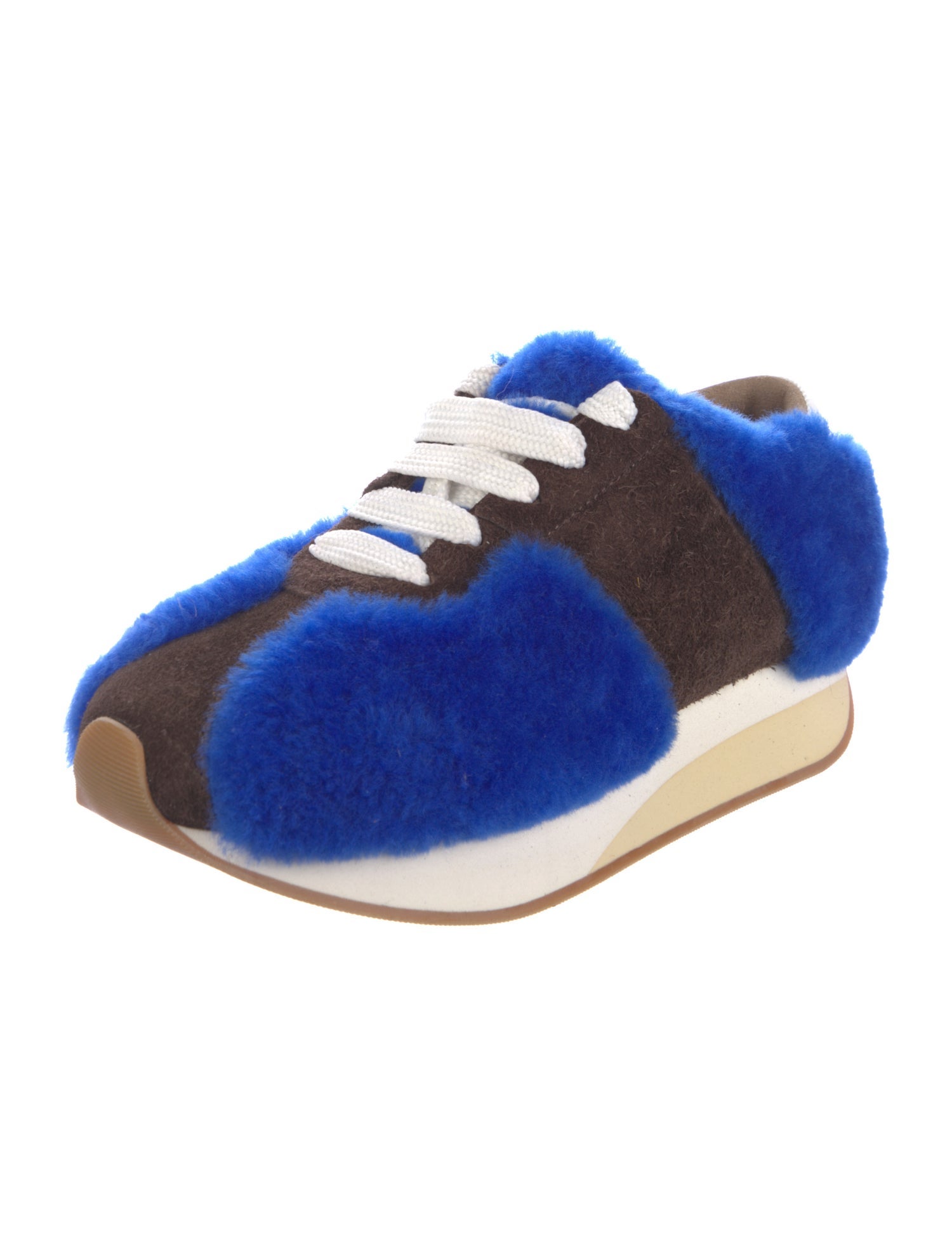 Marni Shearling Colorblock Pattern Sneakers