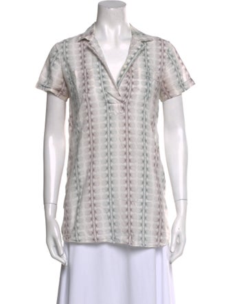 Marni Printed V-Neck Button-Up Top