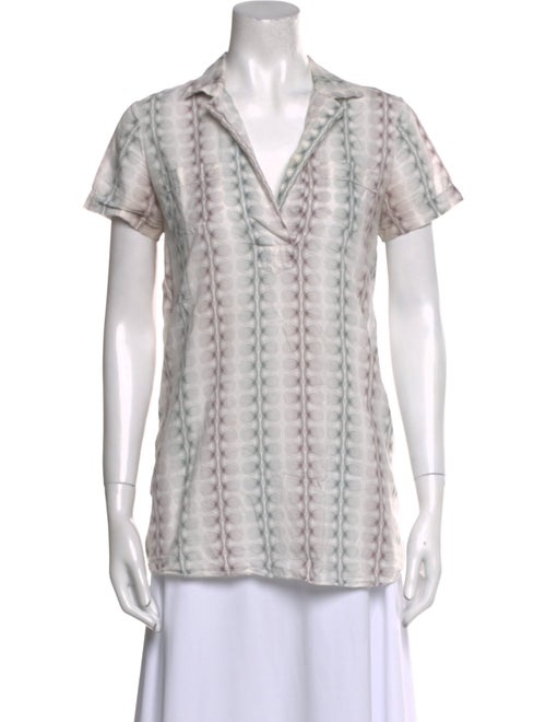 Marni Printed V-Neck Button-Up Top