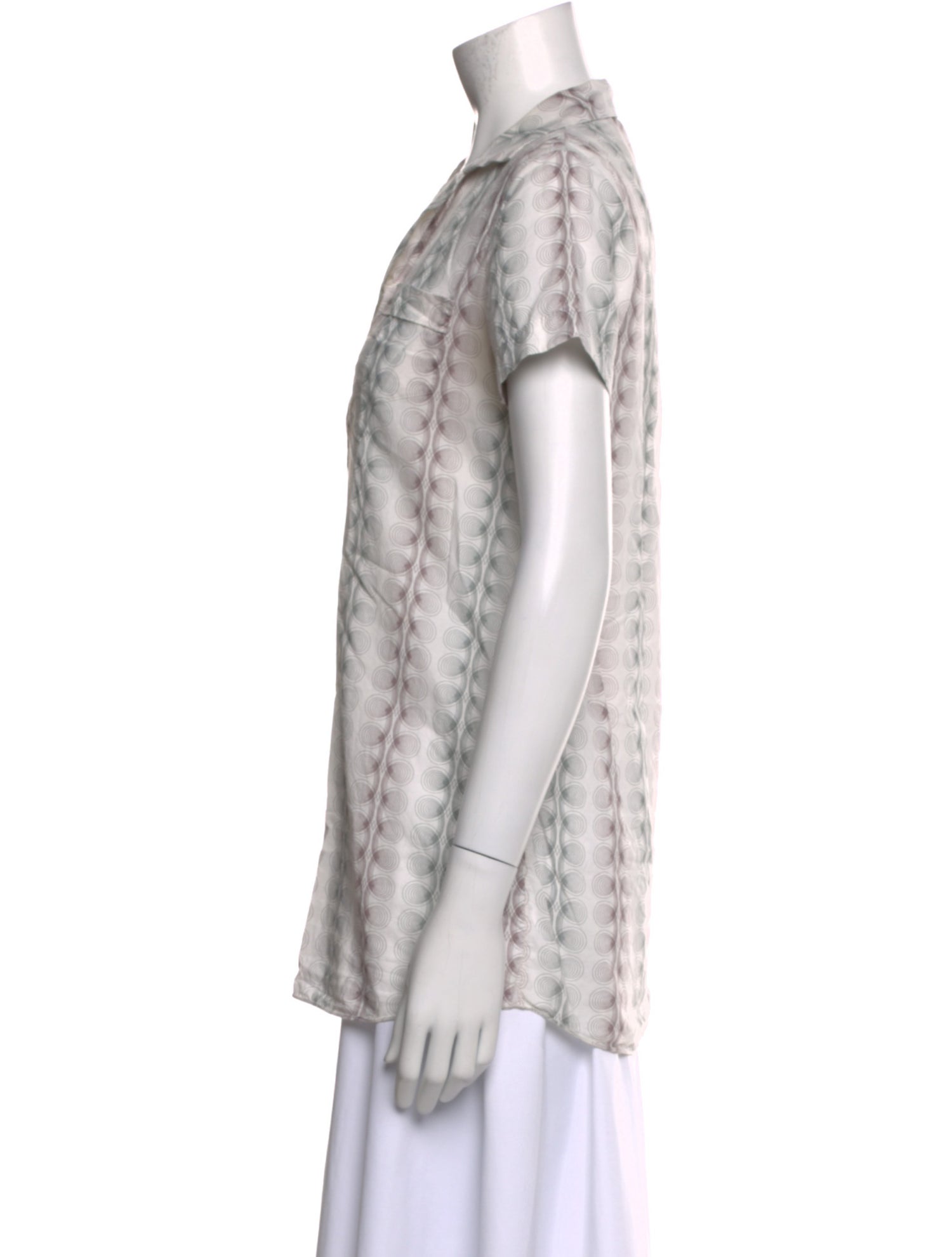 Marni Printed V-Neck Button-Up Top