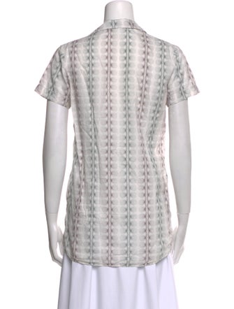 Marni Printed V-Neck Button-Up Top