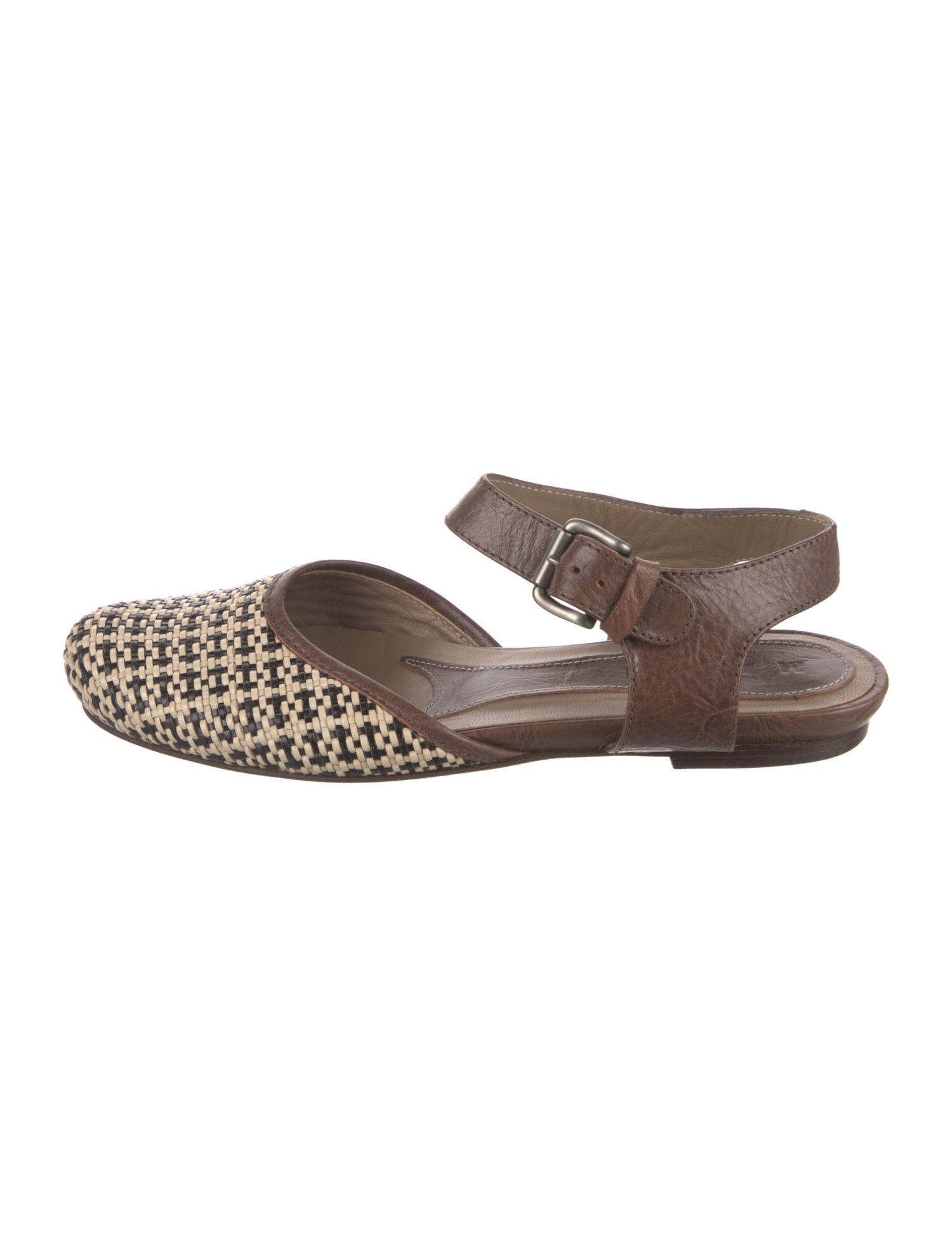 Marni Leather Patterned Slingback Flats