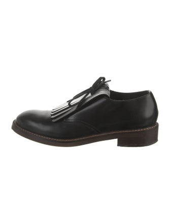 Marni Leather Fringe Trim Accent Oxfords