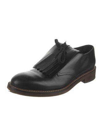 Marni Leather Fringe Trim Accent Oxfords