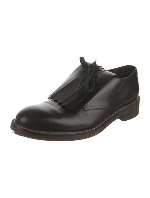 Marni Leather Fringe Trim Accent Oxfords