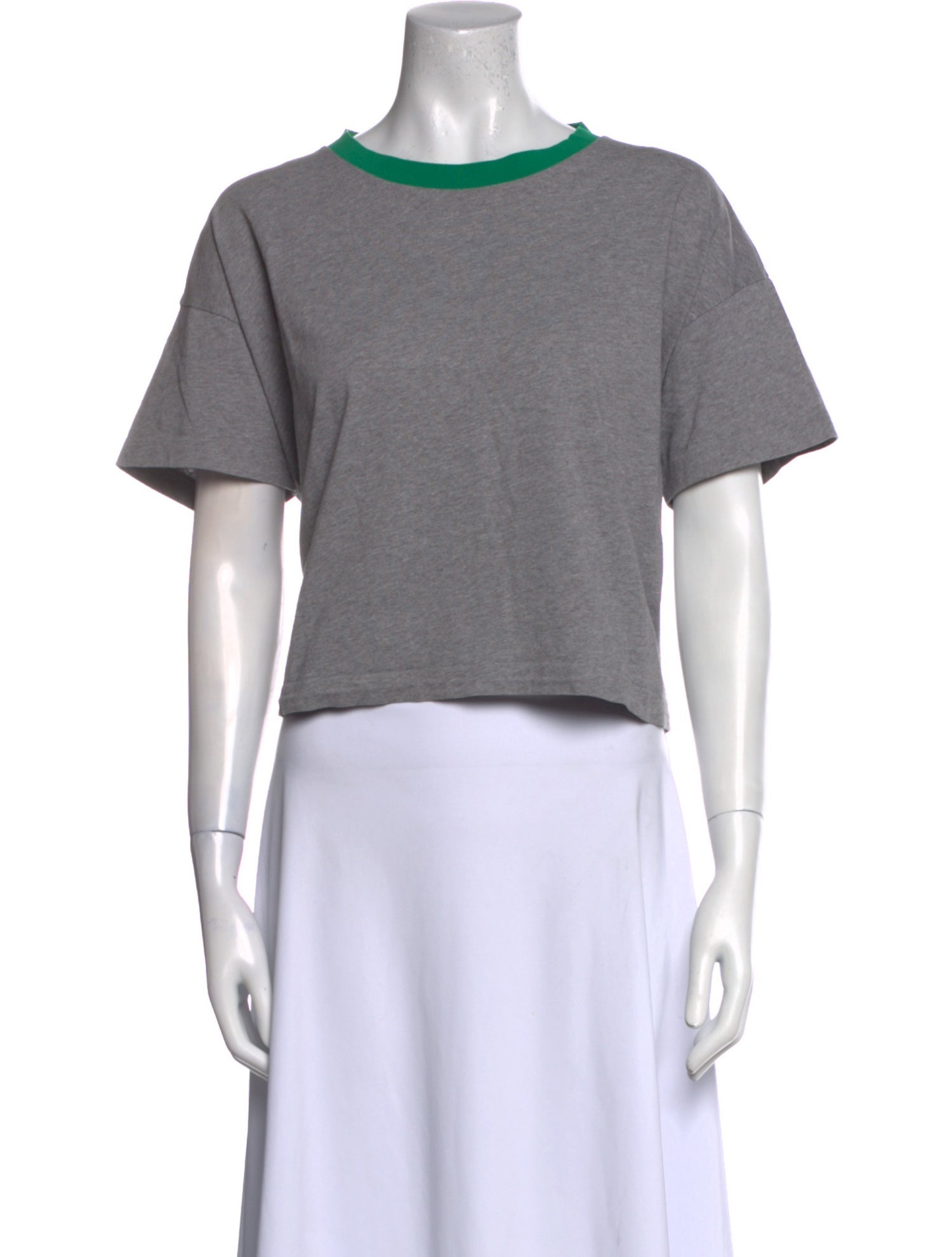 Marni Scoop Neck Short Sleeve Crop Top