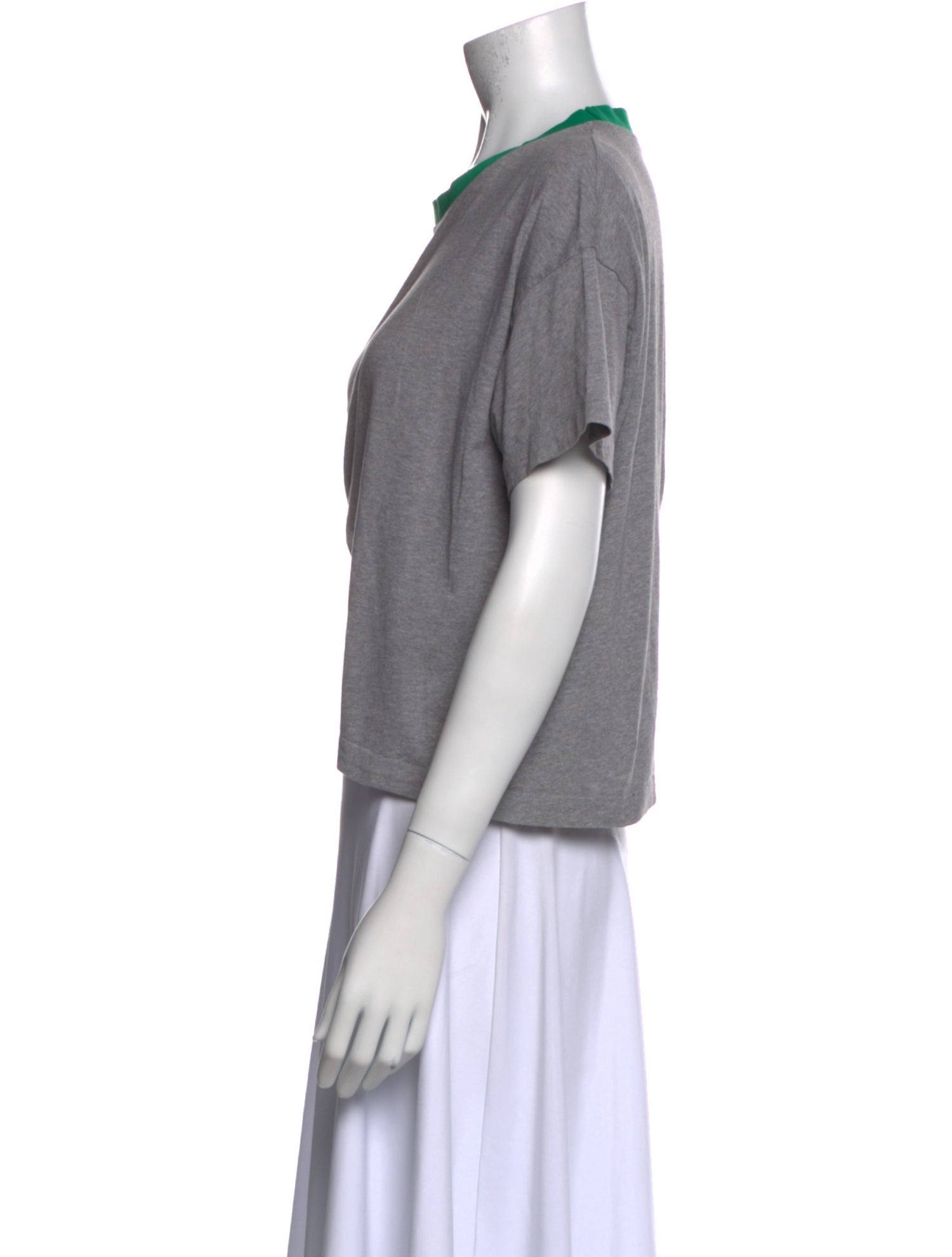 Marni Scoop Neck Short Sleeve Crop Top