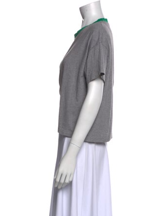 Marni Scoop Neck Short Sleeve Crop Top