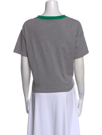 Marni Scoop Neck Short Sleeve Crop Top