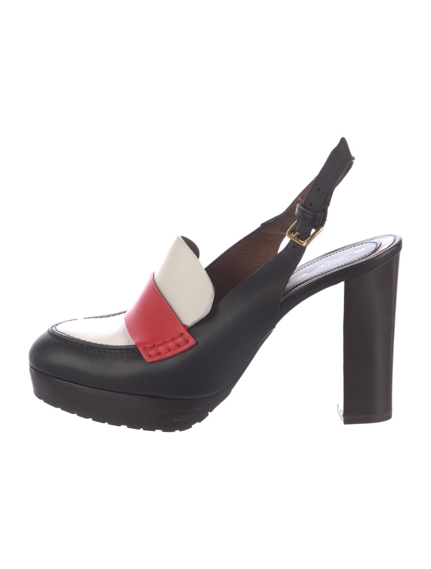 Marni Leather Slingback Pumps