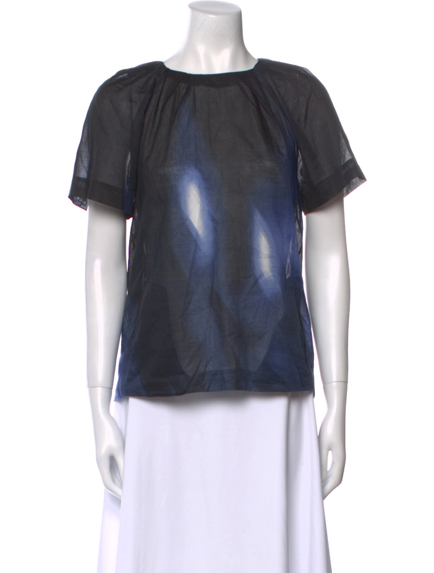 Marni Tie-Dye Print Bateau Neckline Blouse