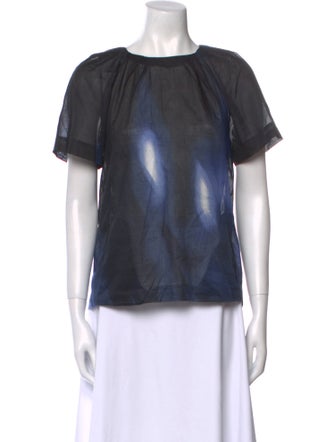 Marni Tie-Dye Print Bateau Neckline Blouse