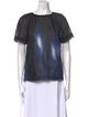 Marni Tie-Dye Print Bateau Neckline Blouse