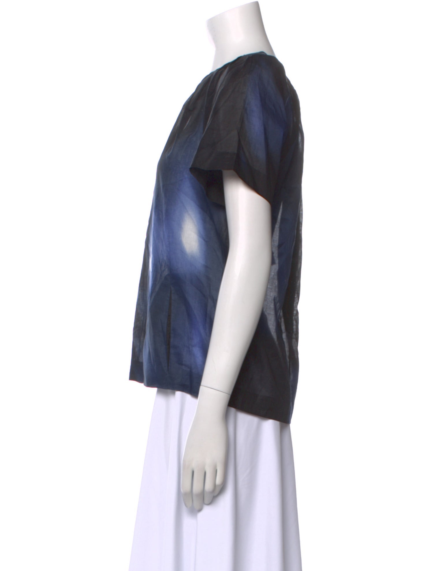 Marni Tie-Dye Print Bateau Neckline Blouse